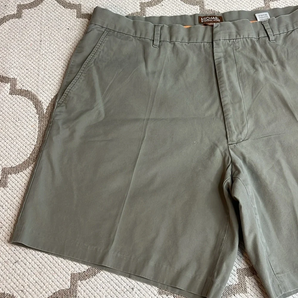 Michael Michael Kors cotton flat front chino 8” inseam shorts